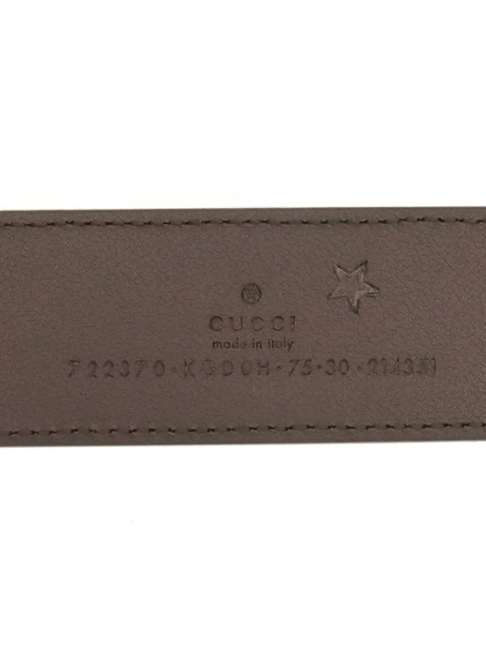 Gucci Belt Square Buckle GG 75 Supreme Canvas Beige Brown Gold Star Marked